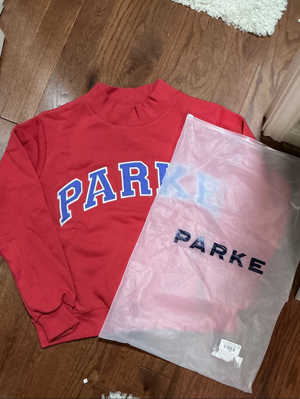 PARKE Varsity Mockneck Sweatshirt in Sail + Drift NEW - Picture 4 of 6